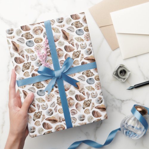 Seashell pattern wrapping paper