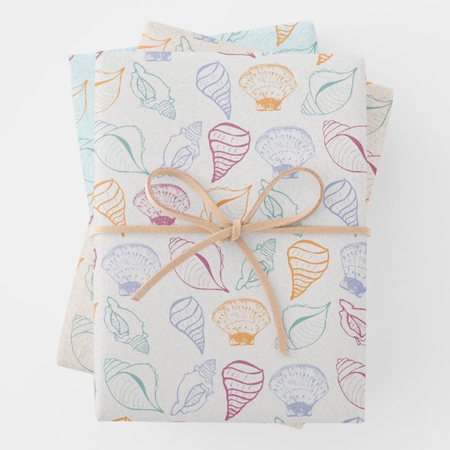 Seashell Pattern Wrapping Paper (In situ)