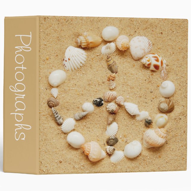 Seashell Peace Sign 2" Photo Album Binder (Front/Spine)