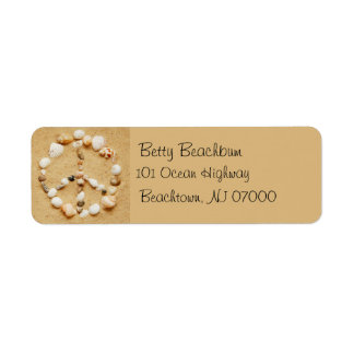 Seashell Peace Sign Address Labels