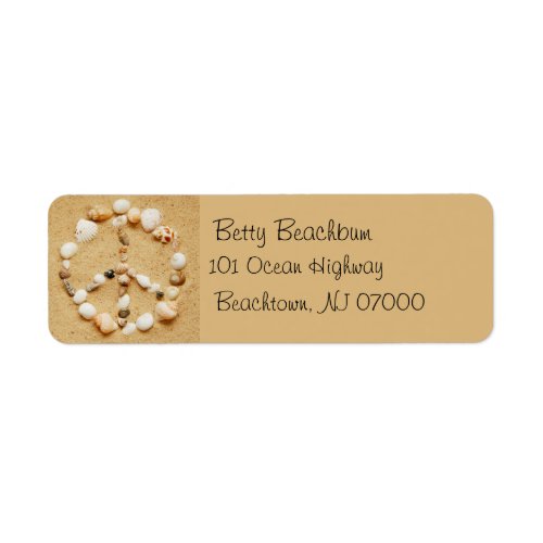 Seashell Peace Sign Address Labels