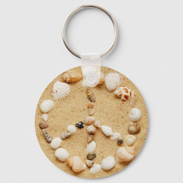 Seashell Peace Sign Keychain (Front)
