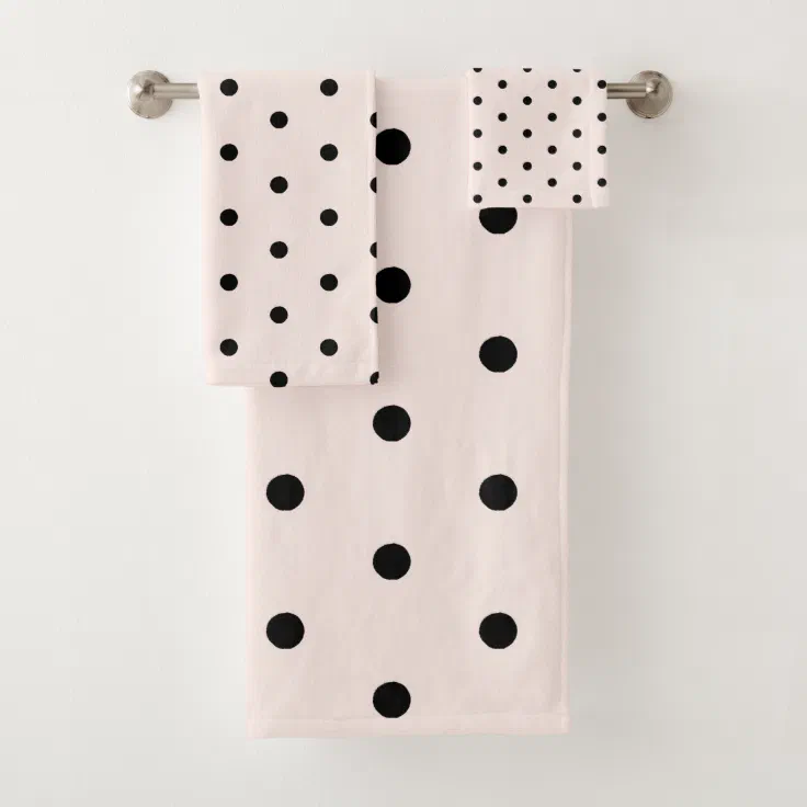 polka dot bath towel sets