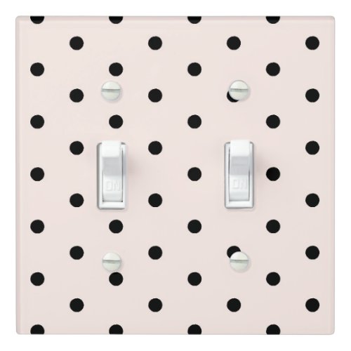 Seashell Peach Whimsical Black Polka Dot Light Swi Light Switch Cover