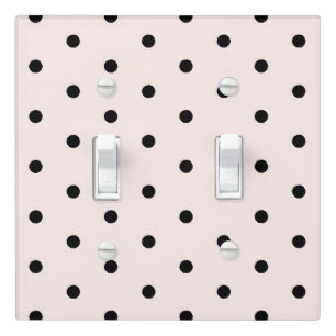 Seashell Peach Whimsical Black Polka Dot Light Swi Switch Cover
