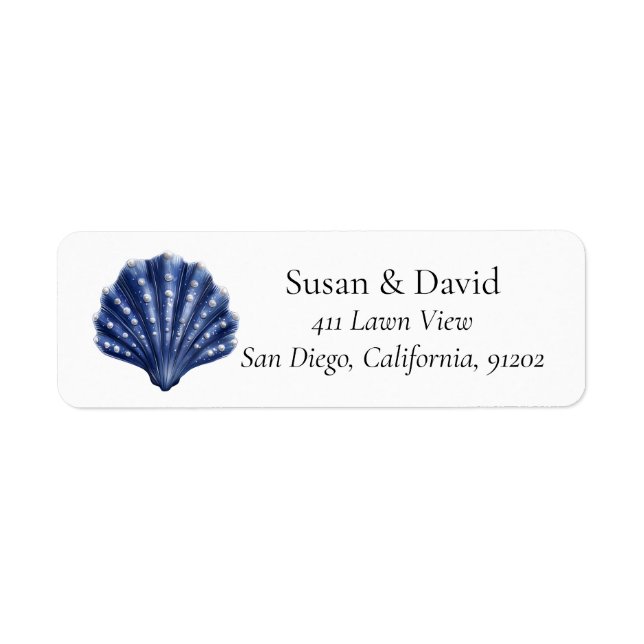 Seashell Personalized Coastal Beach Label (Front)