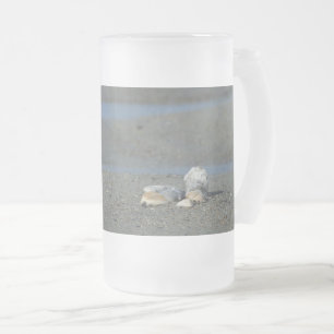 Seashell Pile Frosted Glass Beer Mug