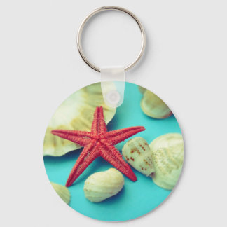 seashell print keychain