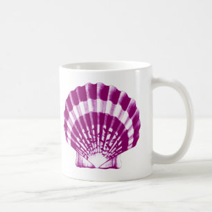 Seashell - purple and white coffee mug
