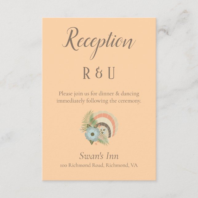 Seashell Reception Enclosure Card (Front)