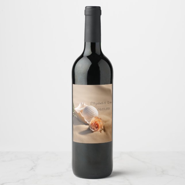 Seashell Rose Sand Wine Label (Front)