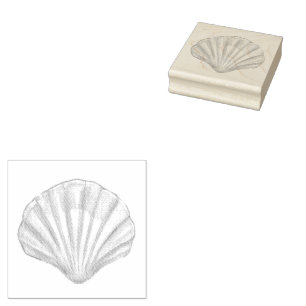 Seashell ,Scallop Shell ,Shell Rubber Stamp