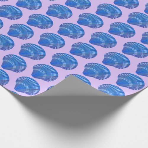 Seashell Scallops Sea Ocean Pattern BLue Gift   Wrapping Paper