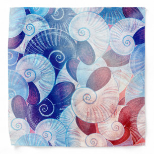 Seashell Scene Pattern Bandana