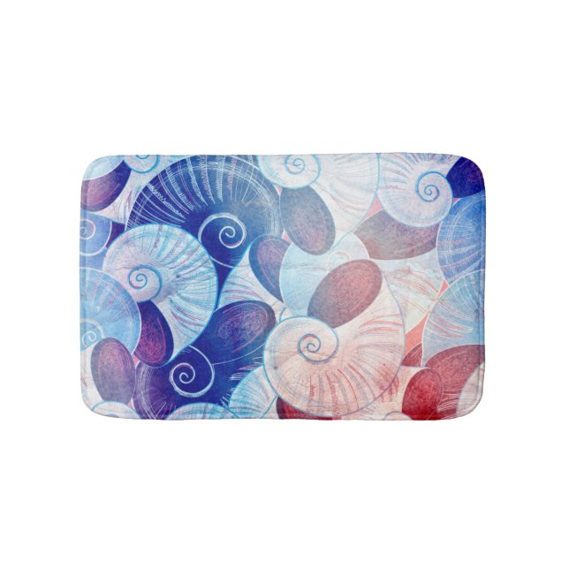 Seashell Scene Pattern Bathroom Mat (Front)