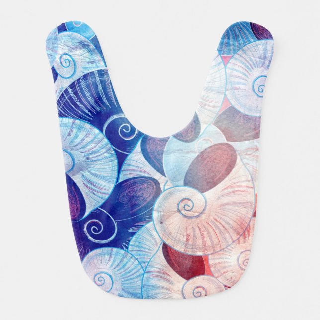Seashell Scene Pattern Bib (Front)