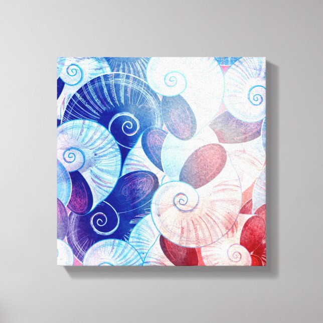 Seashell Scene Pattern Canvas Print (Front)