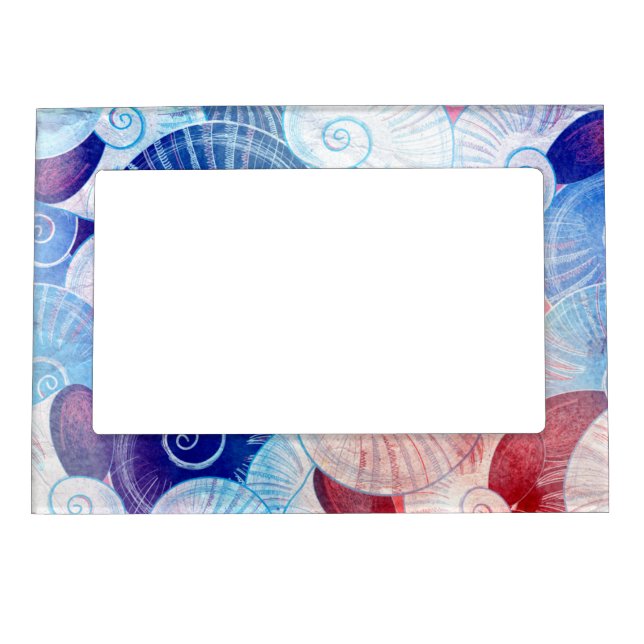 Seashell Scene Pattern Magnetic Photo Frame (Front)