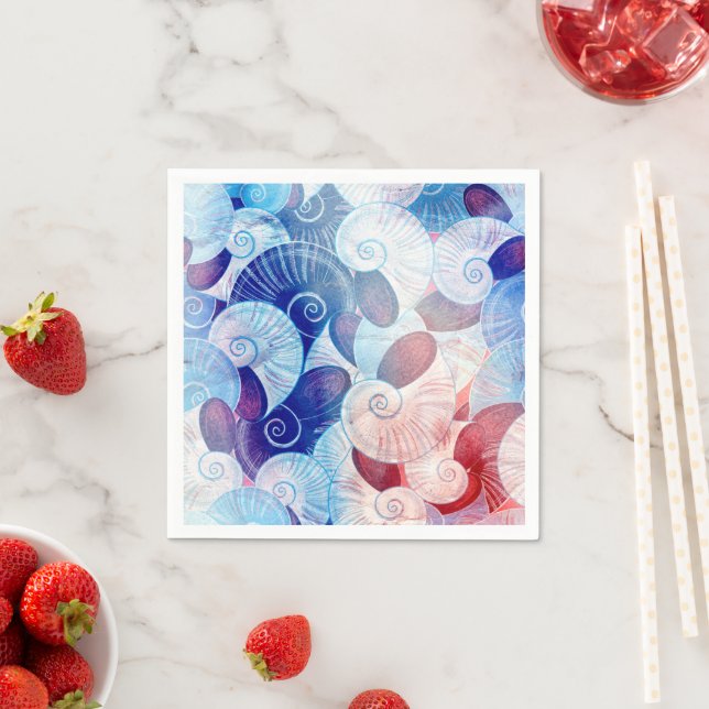 Seashell Scene Pattern Napkins (Insitu)