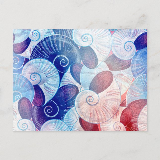 Seashell Scene Pattern Postcard (Front)