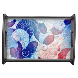 Seashell Scene Pattern Serving Tray