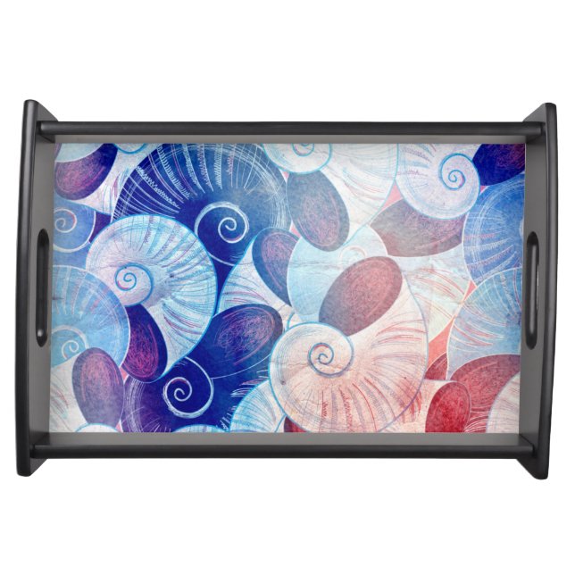 Seashell Scene Pattern Serving Tray (Front)
