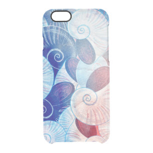 Seashell Scene Pattern Clear iPhone 6/6S Case