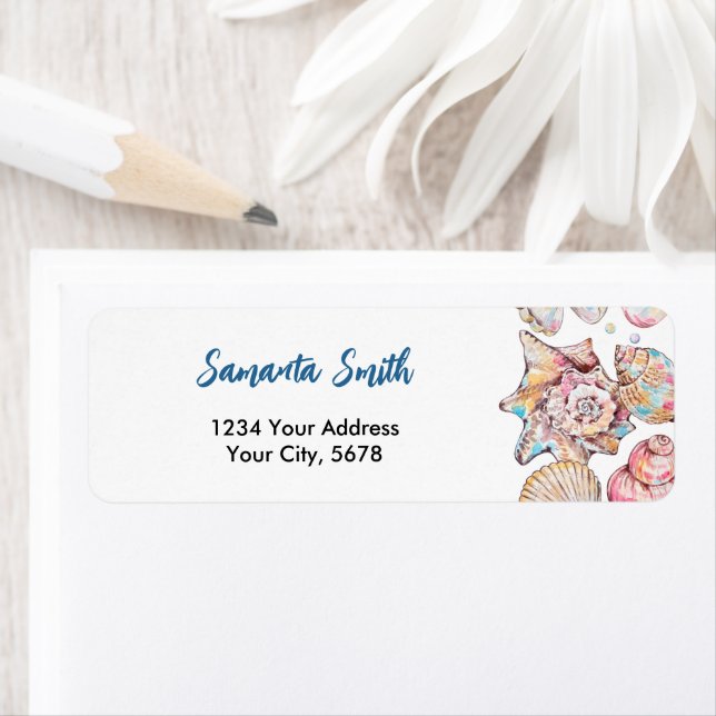 Seashell Sea You Soon Address Label (Insitu)