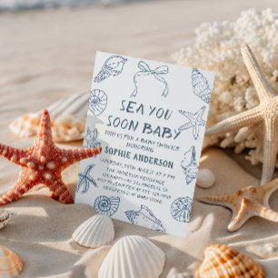 Seashell “Sea You Soon Baby” Nautical Baby Shower Invitation