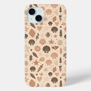 Seashell Seamless Pattern iPhone 15 Plus Case