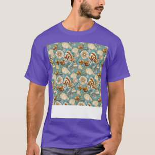 Seashell Seamless Pattern Sea Shell Clam Beach Sea T-Shirt