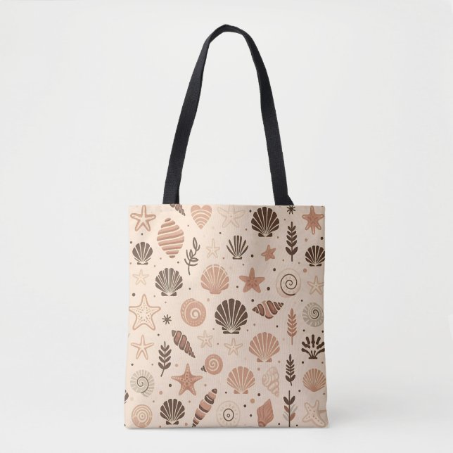 Seashell Seamless Pattern Tote Bag (Front)