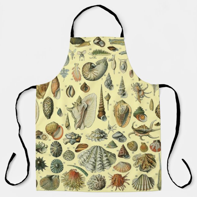 Seashell Shell Mollusk Clam Elegant Classic Art Apron (Front)