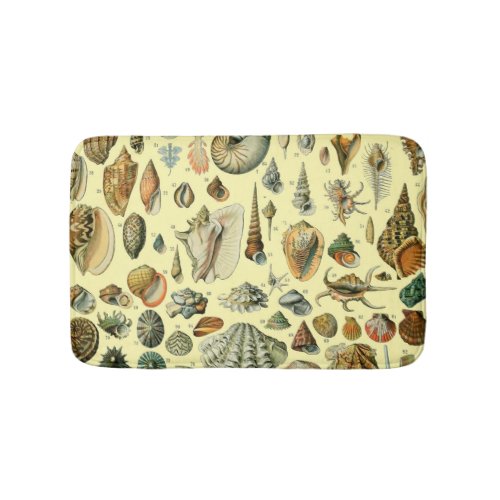 Seashell Shell Mollusk Clam Elegant Classic Art Bath Mat