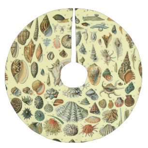 Seashell Shell Mollusk Clam Elegant Classic Art Brushed Polyester Tree Skirt