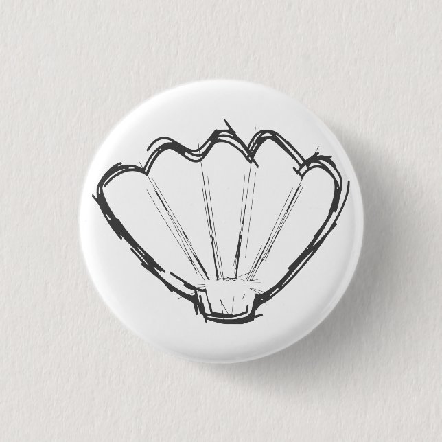 Seashell Sketch Button (Front)