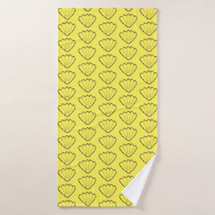 Seashell Sketch Drawing Pattern Bath Towel