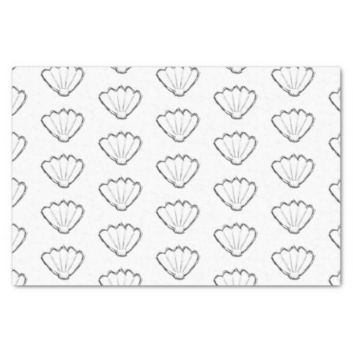 Seashell Sketch Drawing Pattern  Tissue Paper
