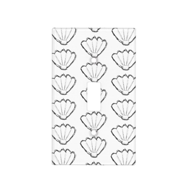 Seashell Sketch Drawings Light Switch Cover (Front)