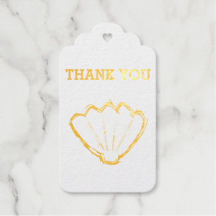 Seashell Sketch Foil Gift Tags
