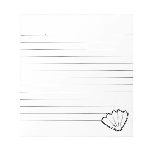 Seashell Sketch Lined Notepad (Front)