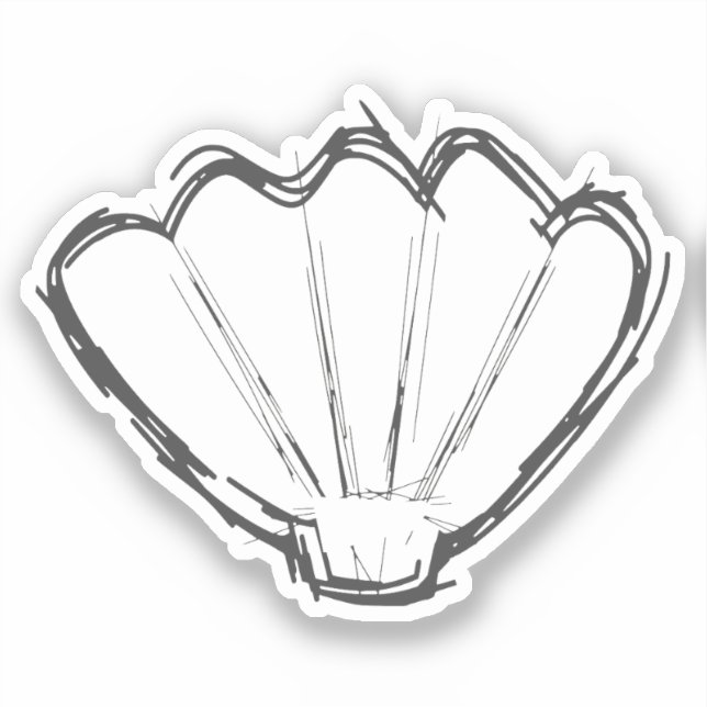 Seashell Sketch Sticker (Front)