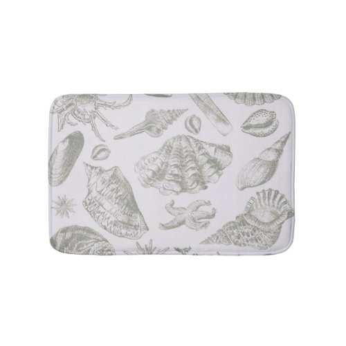 Seashell Soft Antique Art Beach Shells Bathroom Mat