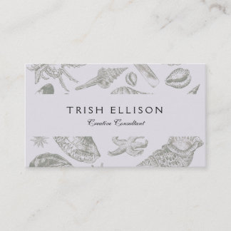 Seashell Soft Antique Art Beach Shells Business Card