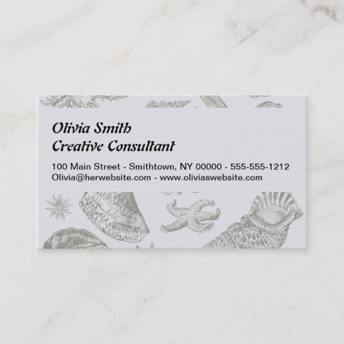 Seashell Soft Antique Art Beach Shells Business Card