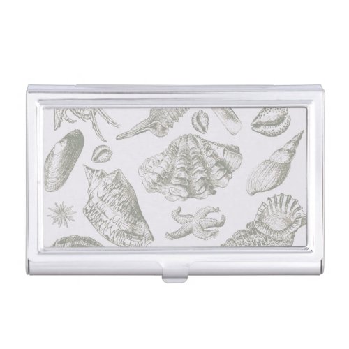 Seashell Soft Antique Art Beach Shells Business Card Holder