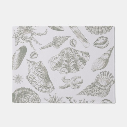 Seashell Soft Antique Art Beach Shells Doormat