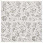 Seashell Soft Antique Art Beach Shells Fabric