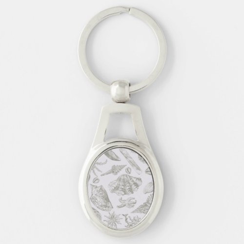 Seashell Soft Antique Art Beach Shells Keychain