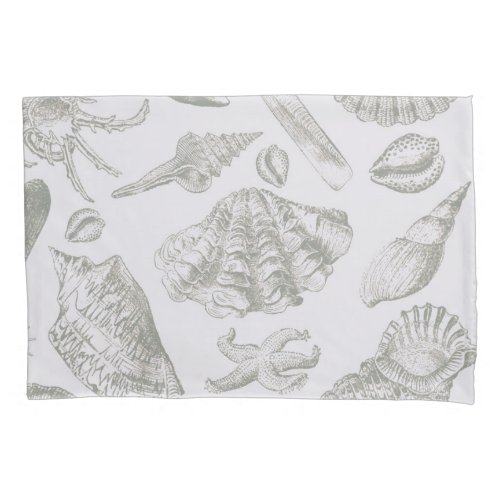 Seashell Soft Antique Art Beach Shells Pillow Case